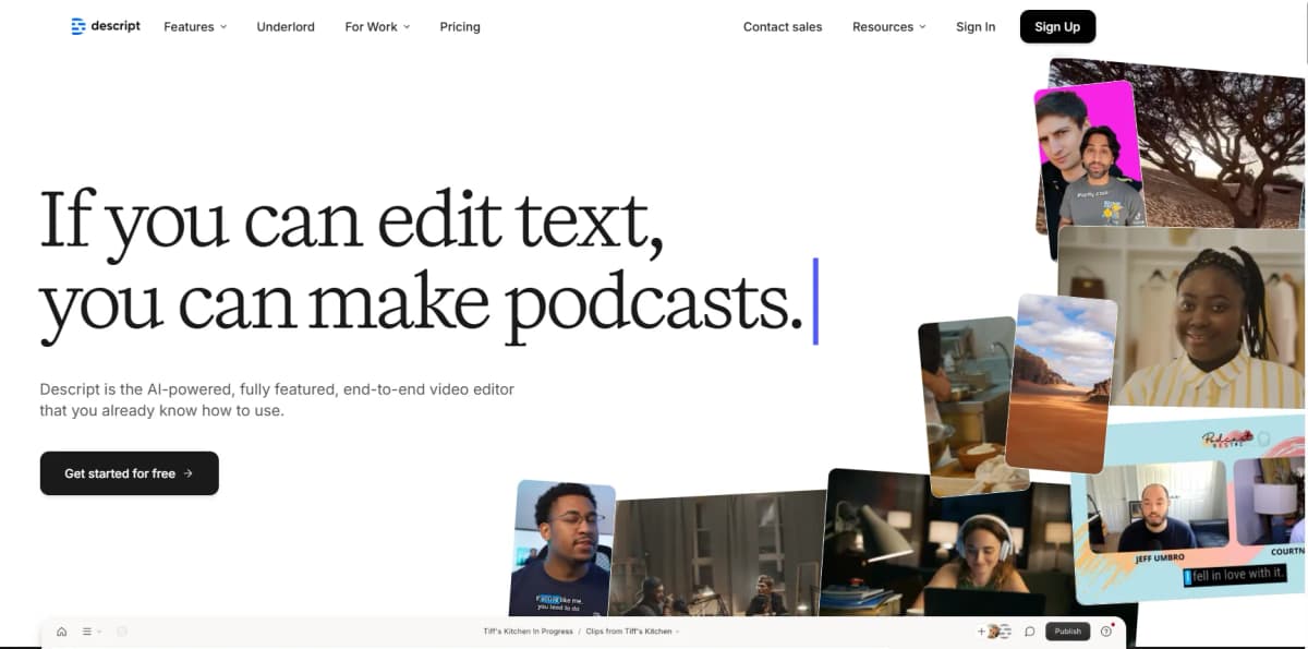 Descript interface