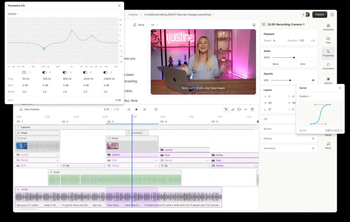 Descript collaboration features
