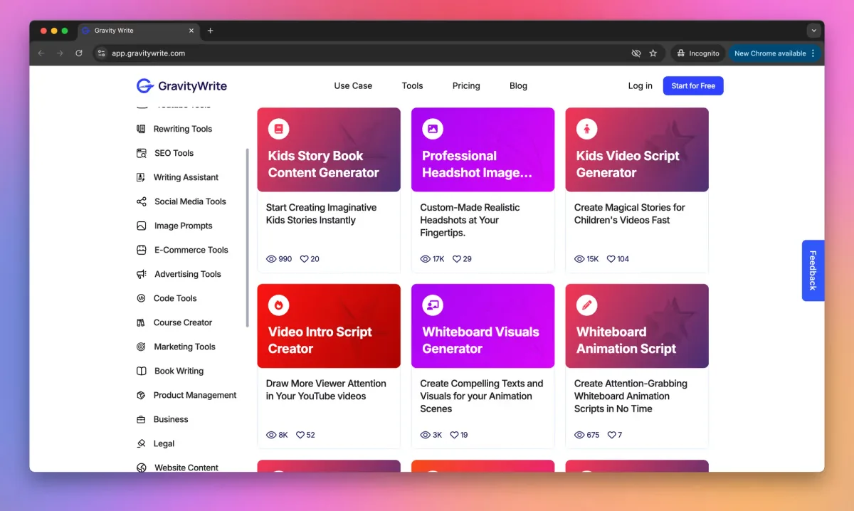Gravity Write: AI Tool for SEO Content & Marketing